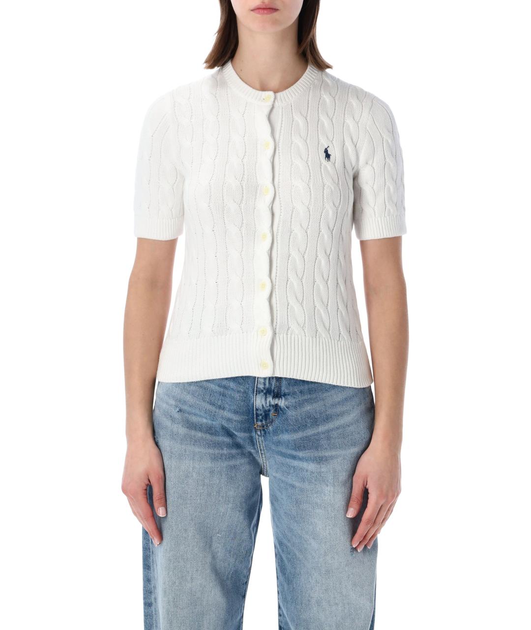 POLO RALPH LAUREN Белый хлопковый кардиган, фото 1