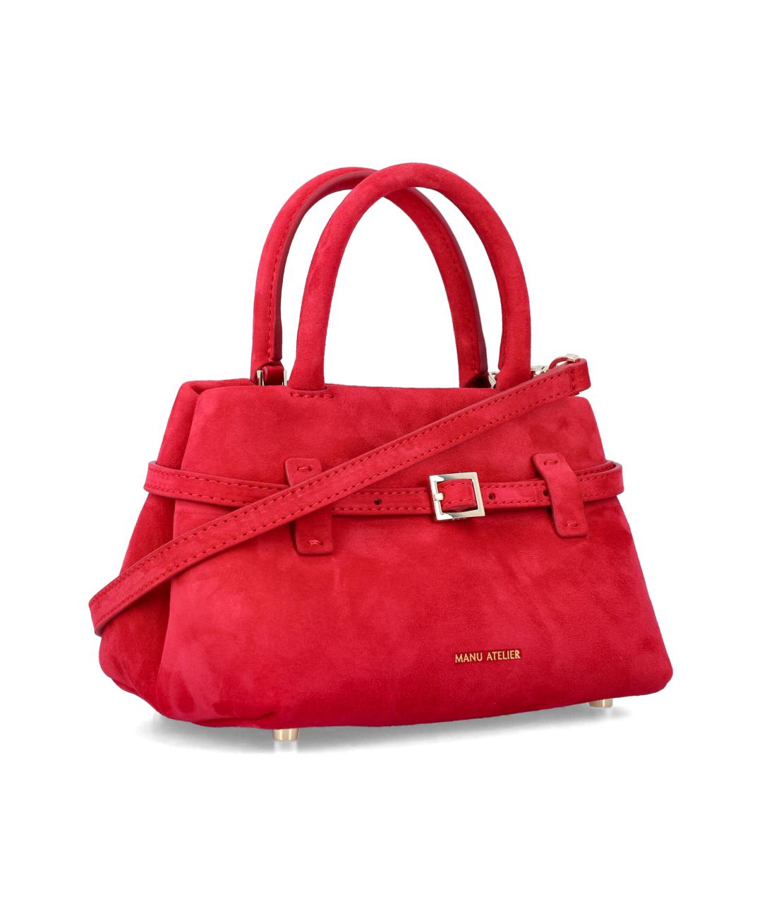 MANU ATELIER Красная замшевая сумка через плечо, фото 2