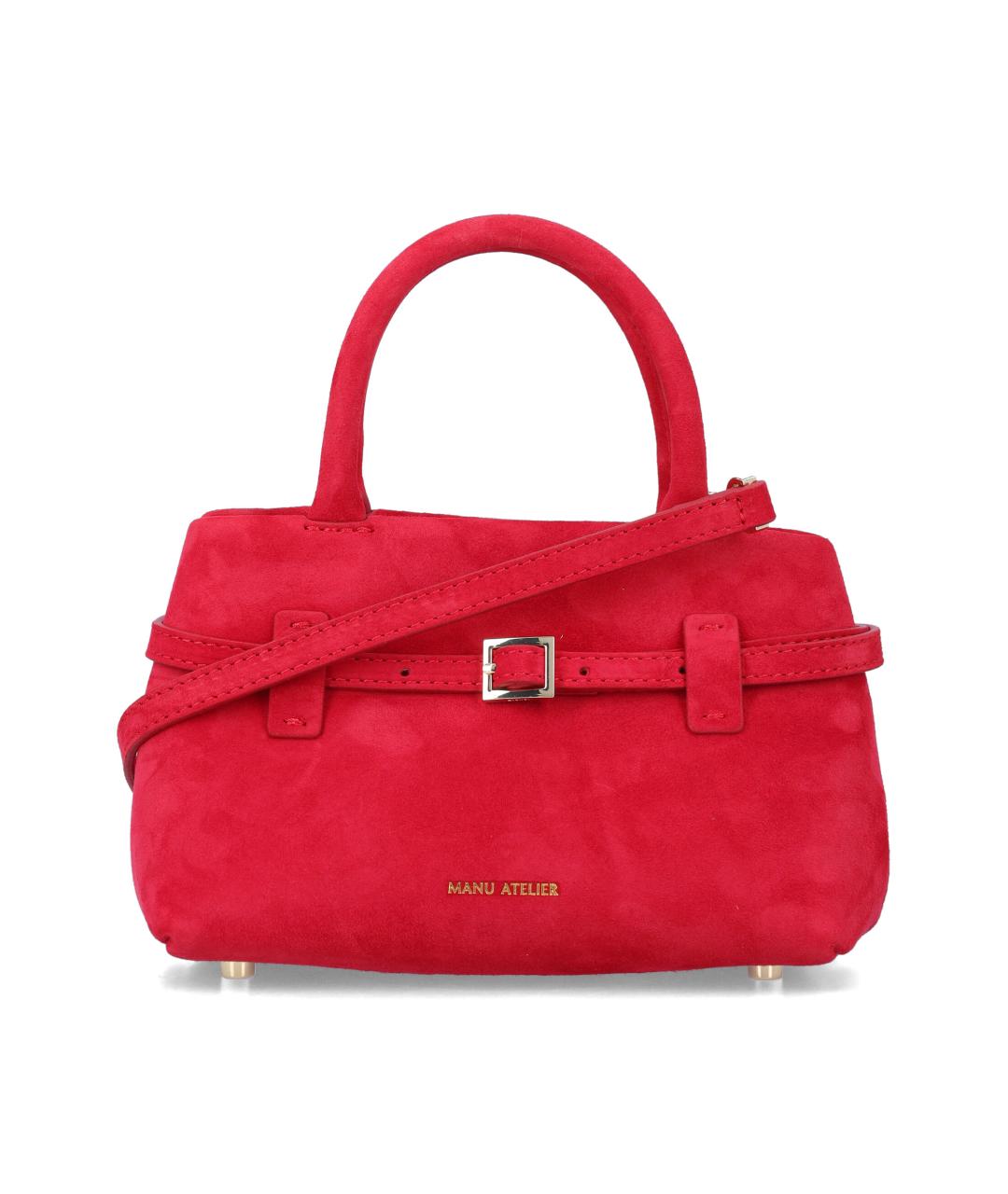 MANU ATELIER Красная замшевая сумка через плечо, фото 1