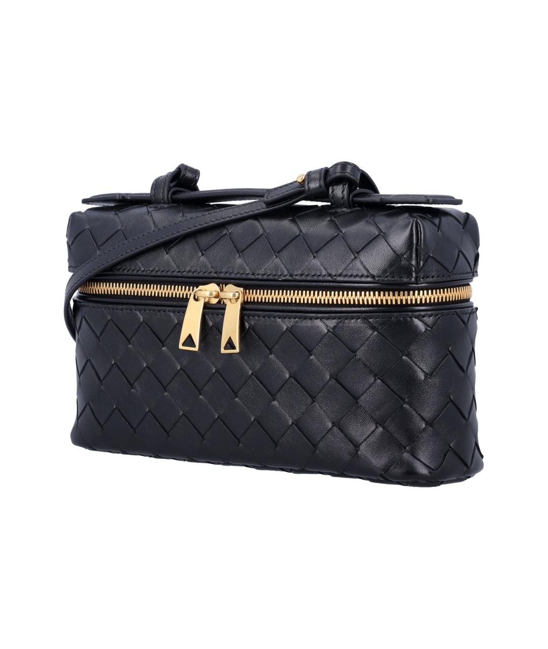 BOTTEGA VENETA Черная кожаная сумка через плечо, фото 3