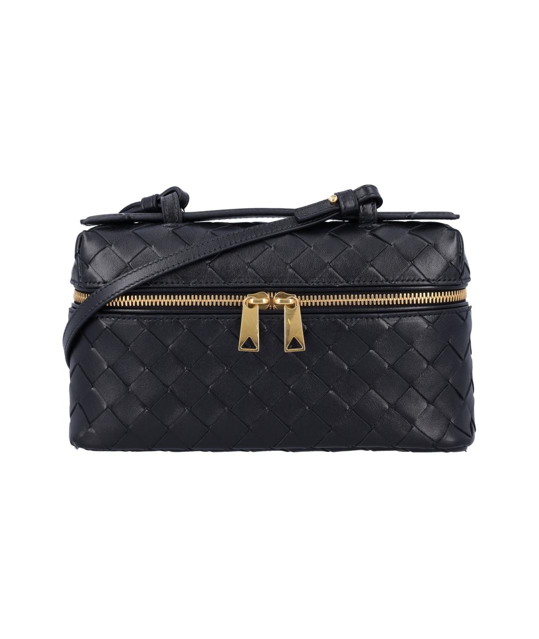 BOTTEGA VENETA Черная кожаная сумка через плечо, фото 1