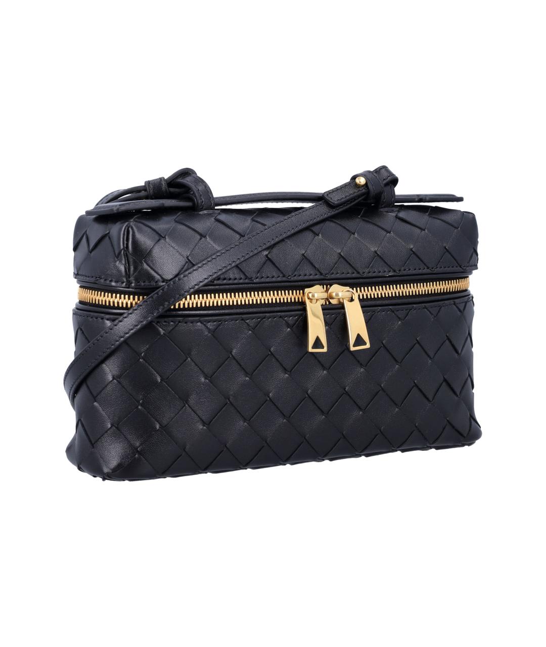 BOTTEGA VENETA Черная кожаная сумка через плечо, фото 2