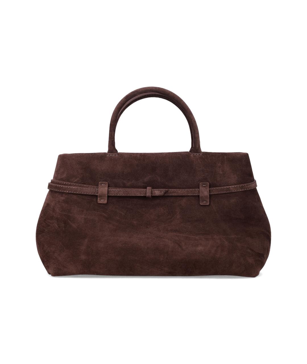 MANU ATELIER Коричневая замшевая сумка тоут, фото 3