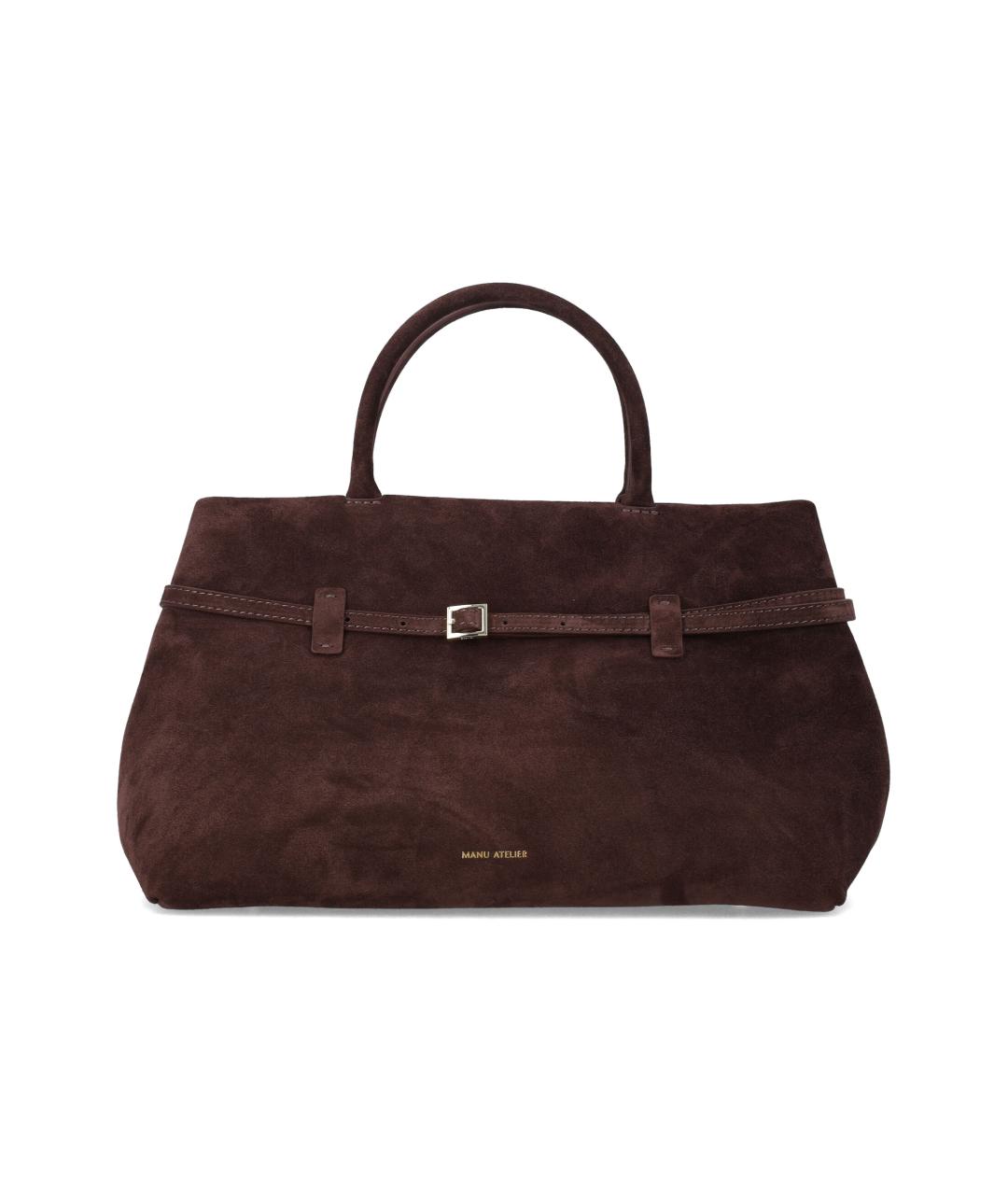 MANU ATELIER Коричневая замшевая сумка тоут, фото 1