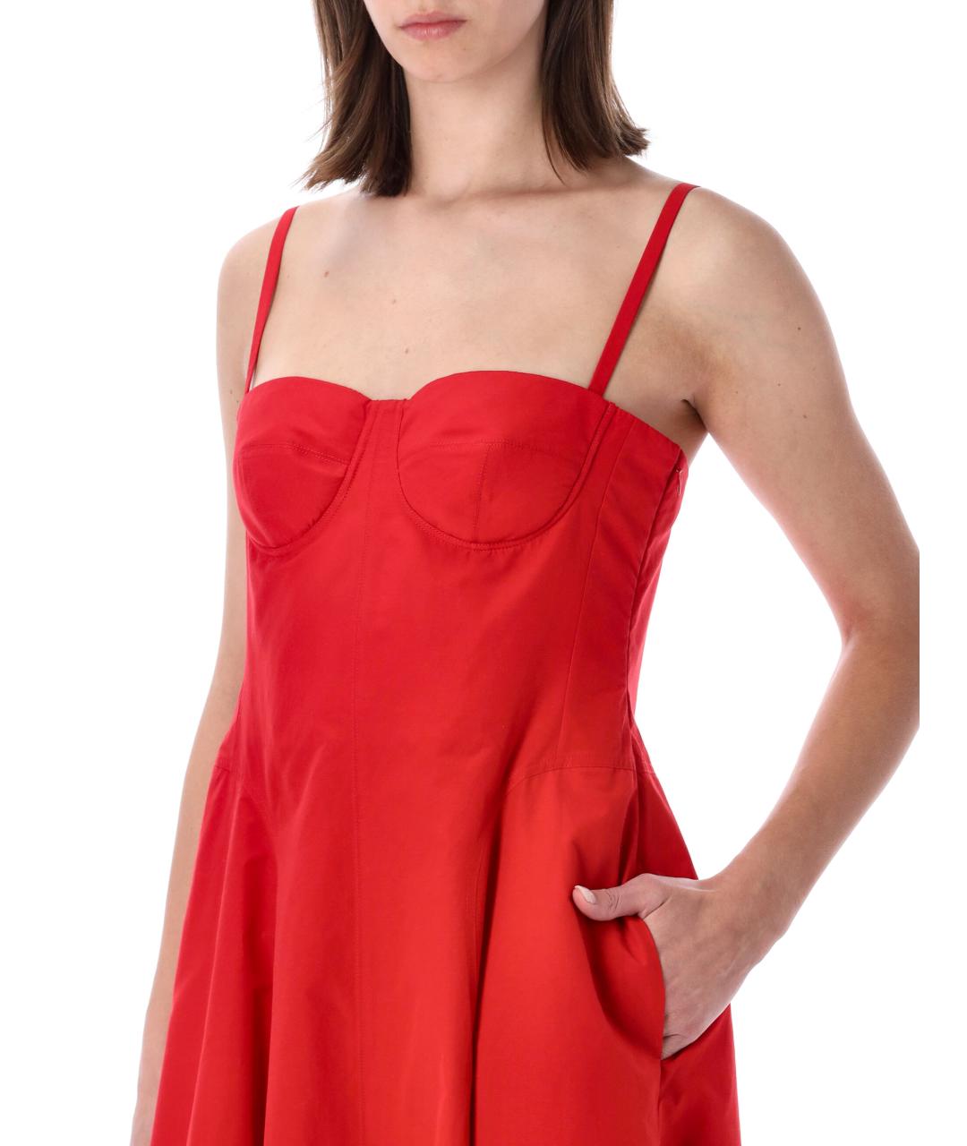 RALPH LAUREN Красное хлопковое платье, фото 3
