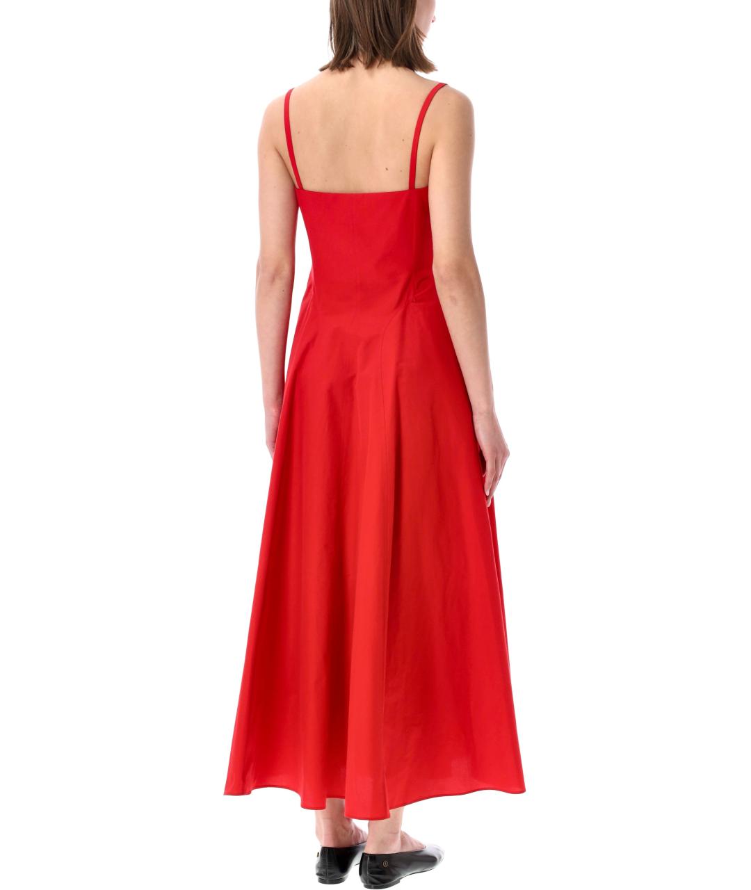 RALPH LAUREN Красное хлопковое платье, фото 2
