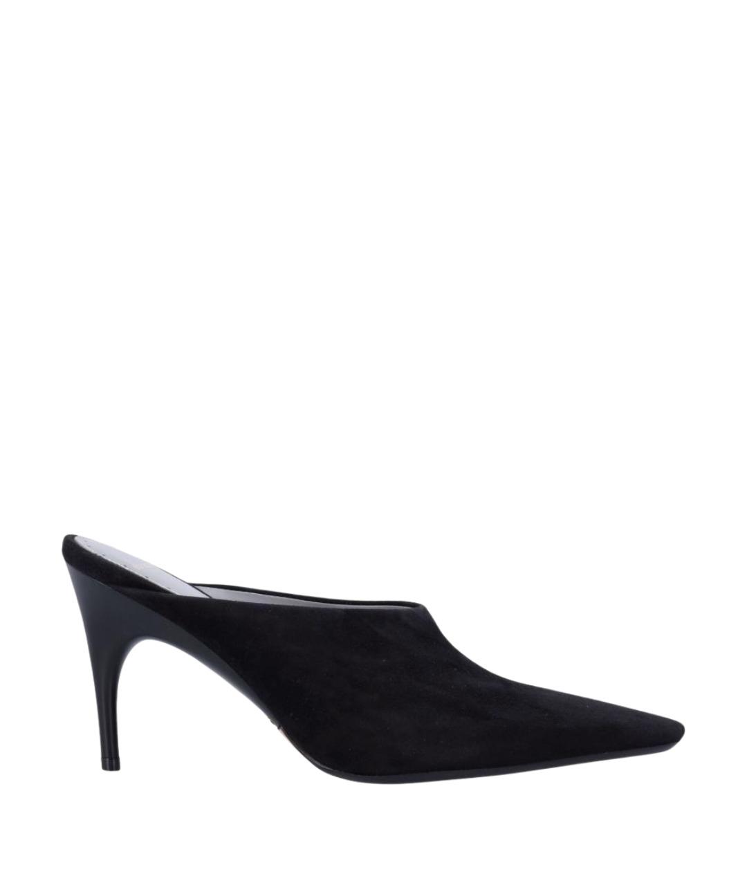 BALENCIAGA Черные кожаные мюли, фото 1