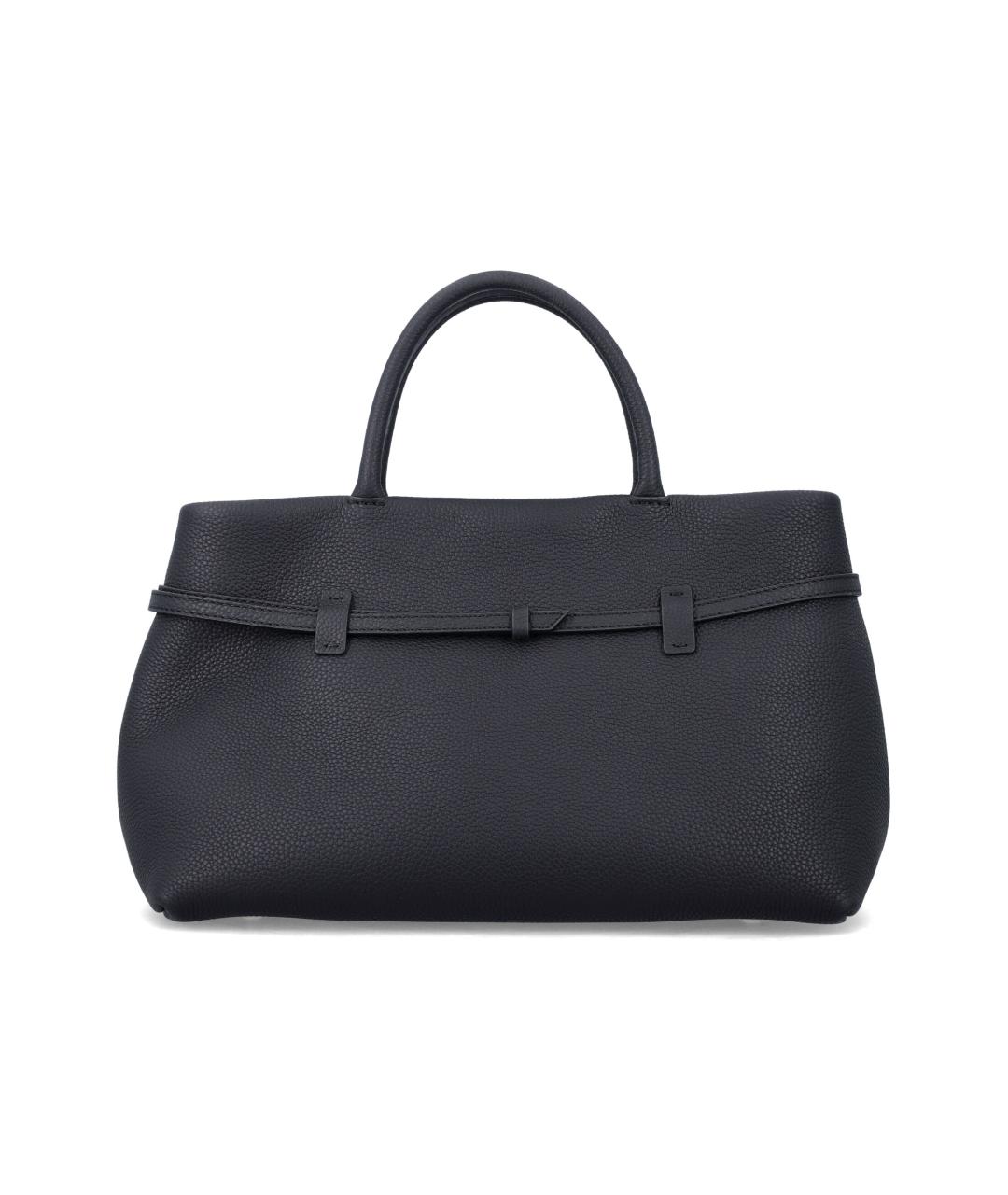 MANU ATELIER Черная кожаная сумка с короткими ручками, фото 3