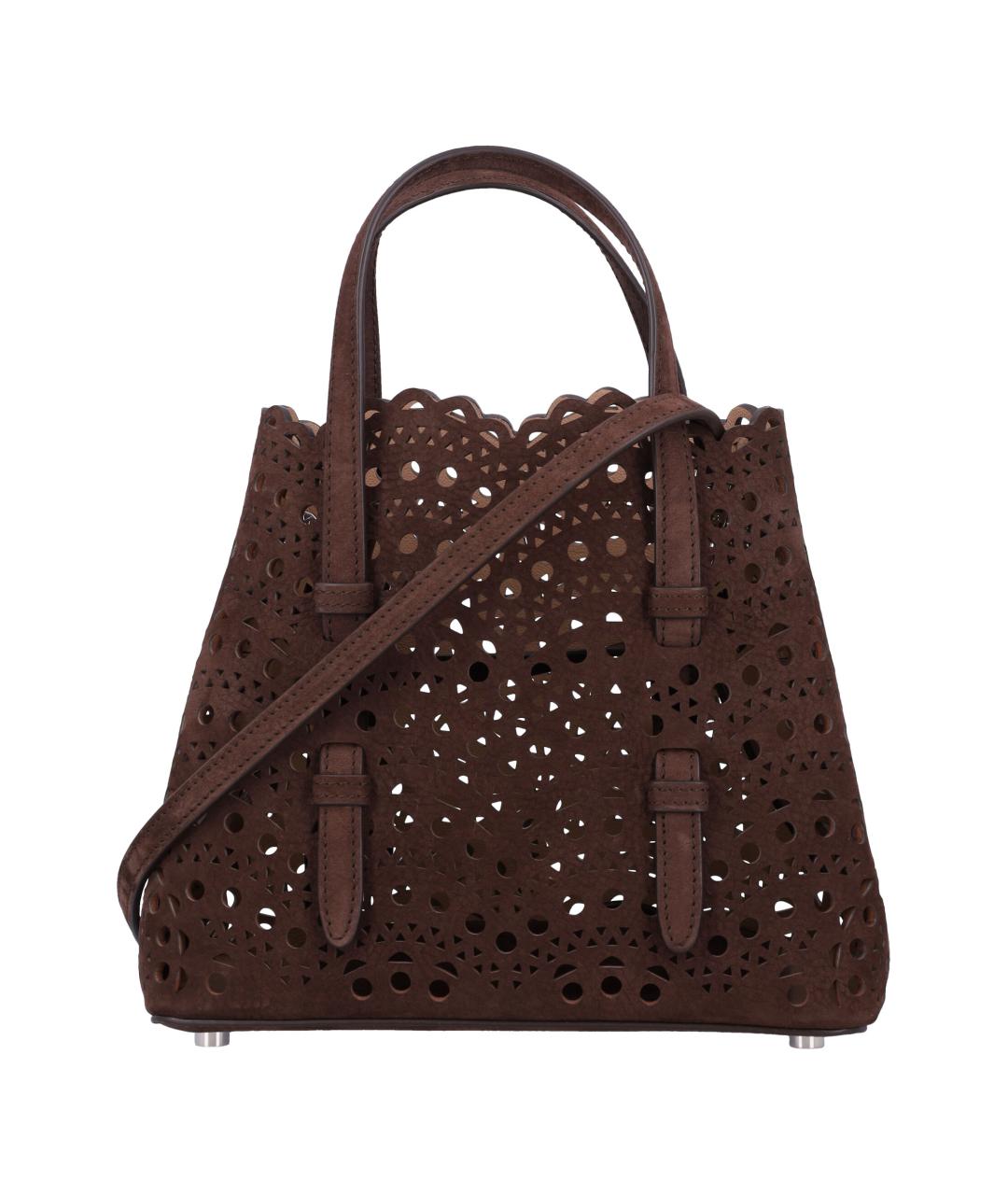 ALAIA Коричневая замшевая сумка тоут, фото 1