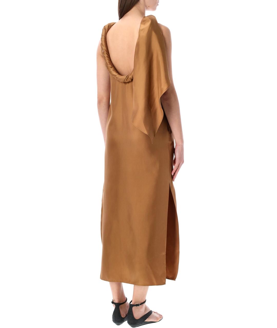 LOULOU STUDIO Коричневое шелковое платье, фото 2