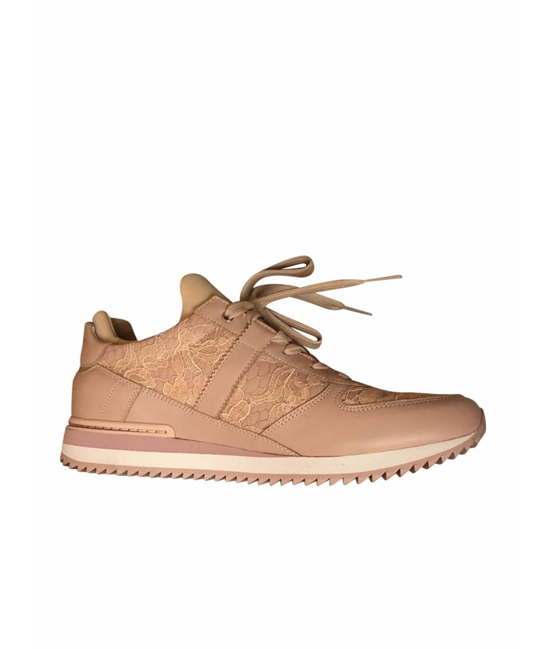 DOLCE&GABBANA Розовые кожаные кроссовки, фото 1