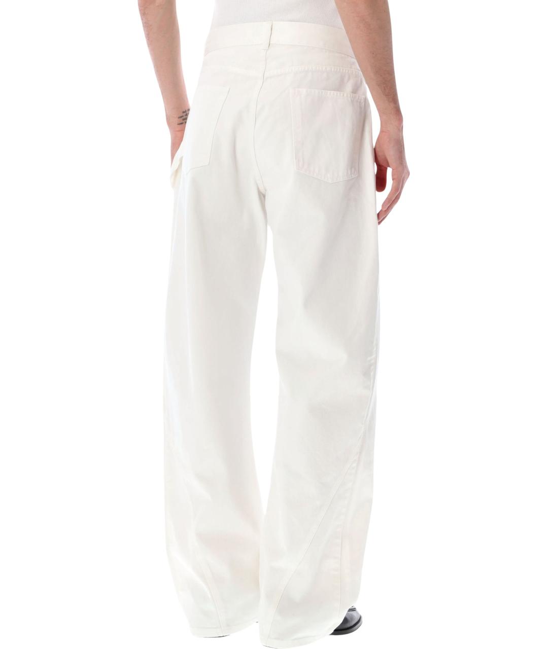 J.W.ANDERSON Белые хлопковые прямые джинсы, фото 2