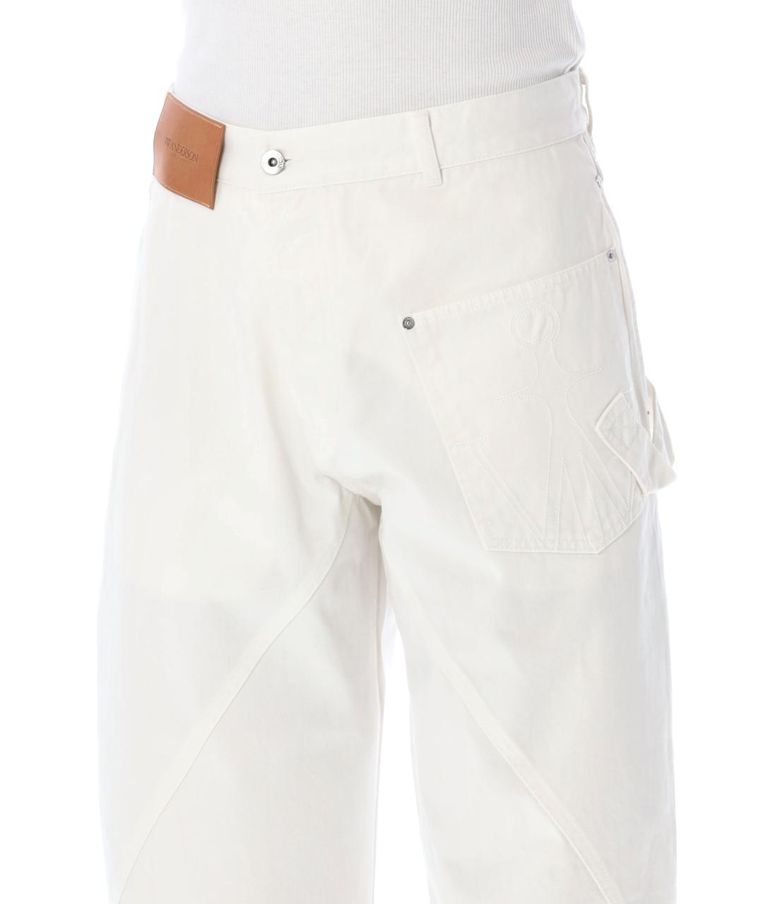 J.W.ANDERSON Белые хлопковые прямые джинсы, фото 3