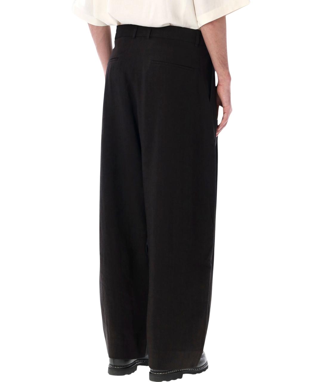 STUDIO NICHOLSON Коричневые вискозные повседневные брюки, фото 2