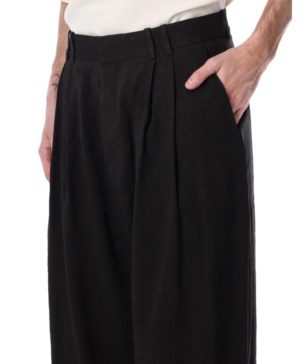 STUDIO NICHOLSON Коричневые вискозные повседневные брюки, фото 3