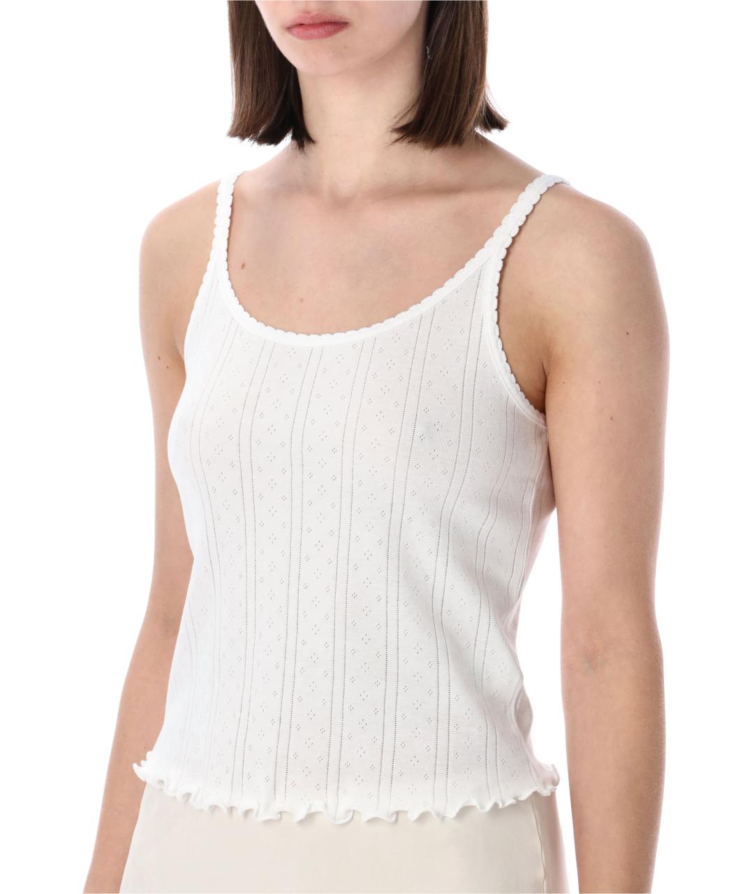 ROHE Белая хлопковая майка, фото 3