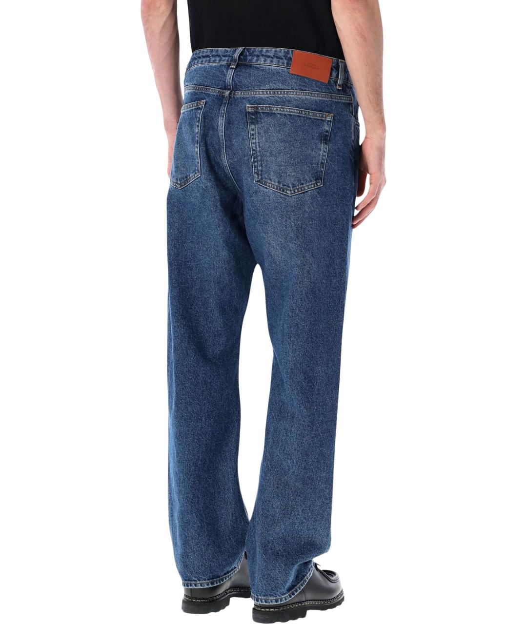 STUDIO NICHOLSON Темно-синие хлопковые прямые джинсы, фото 2