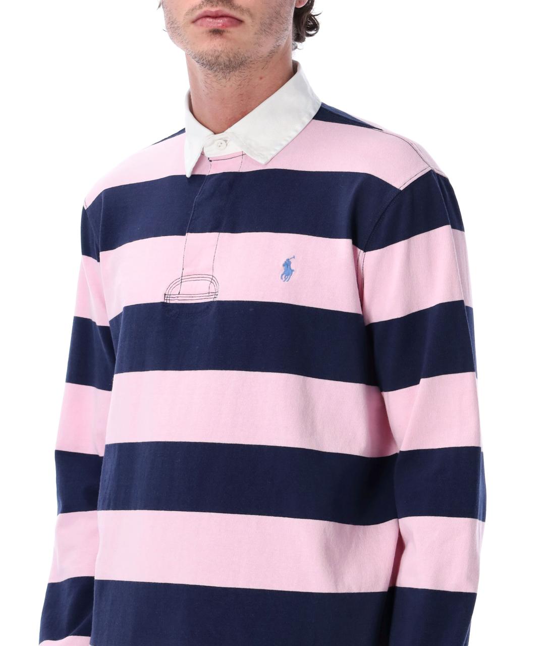 POLO RALPH LAUREN Мульти хлопковое поло с длинным рукавом, фото 3