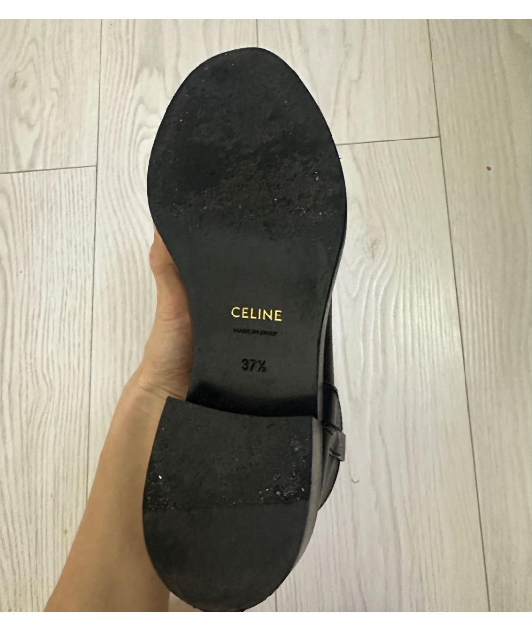 CELINE Черные кожаные ботинки, фото 6