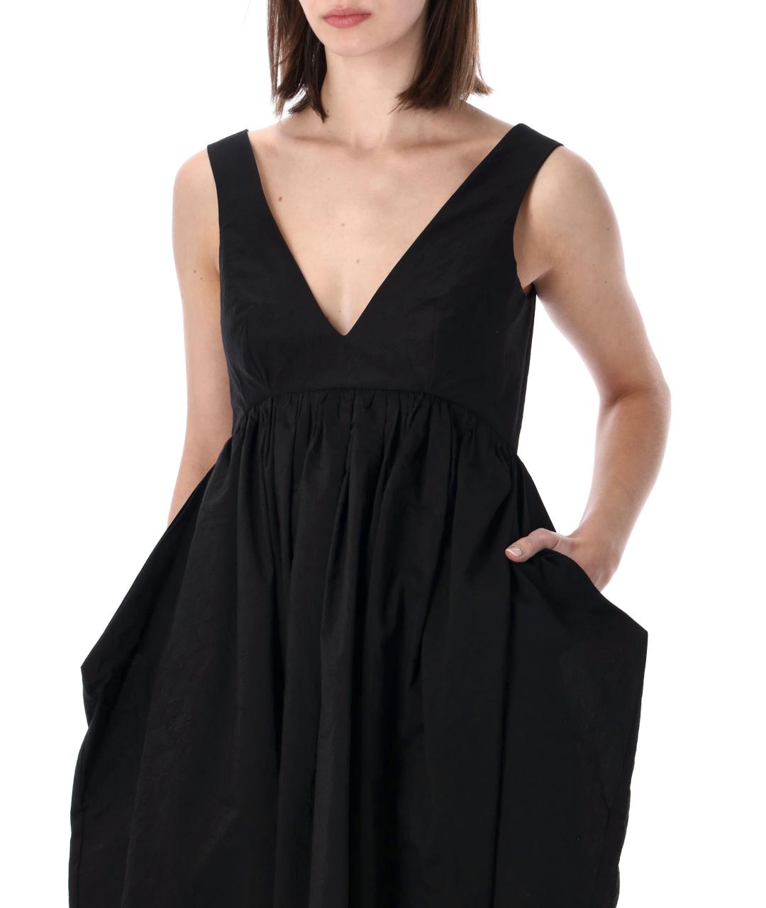 ROHE Черное хлопковое вечернее платье, фото 3