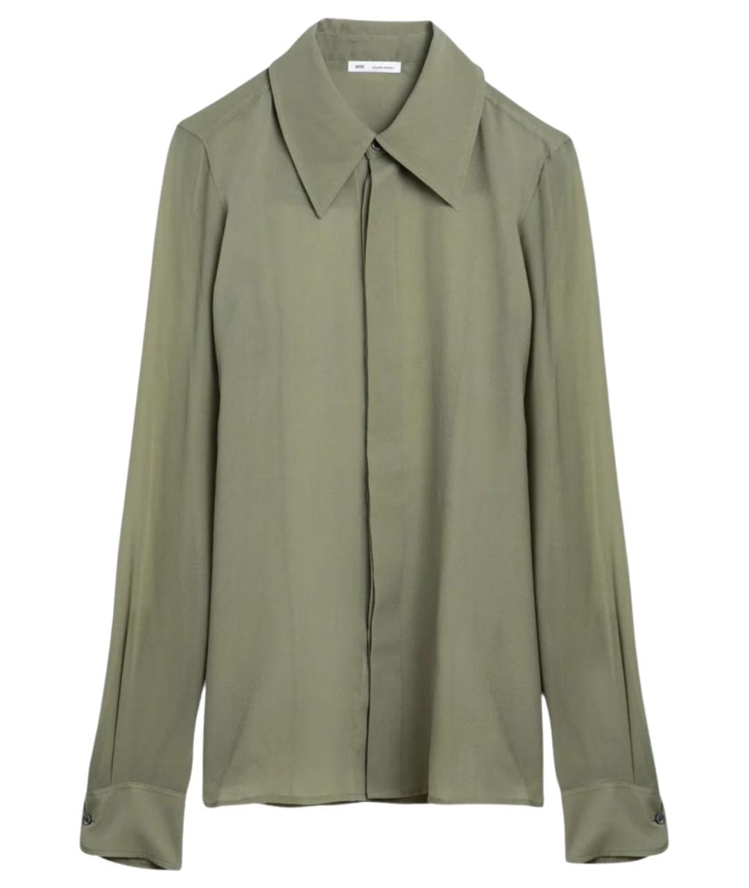 Ami Paris Зеленая шелковая рубашка, фото 1