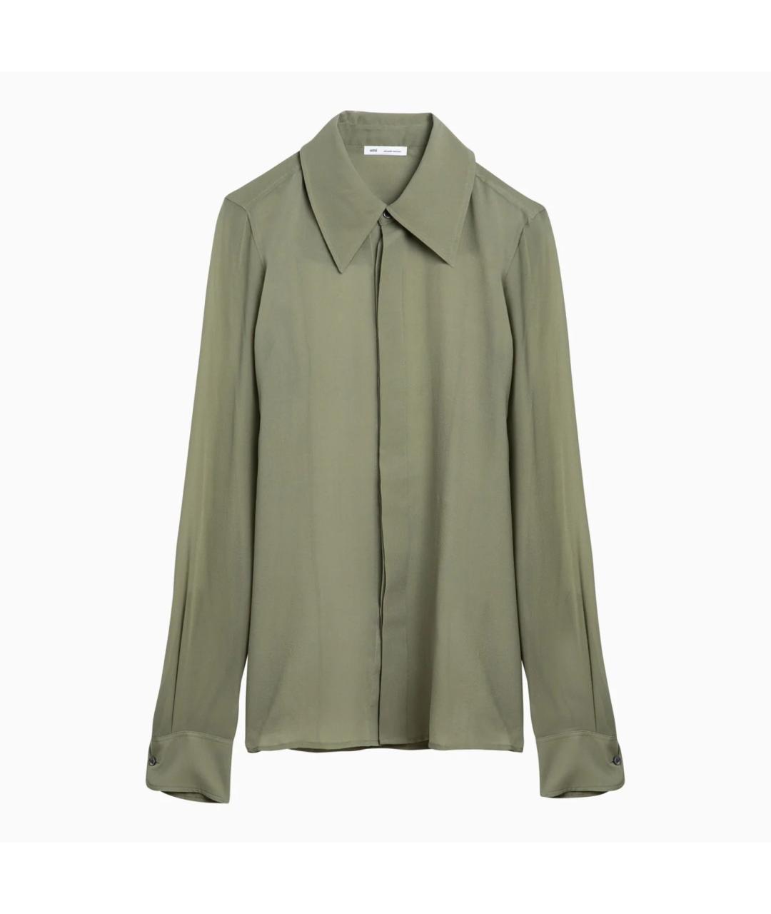 Ami Paris Зеленая шелковая рубашка, фото 3
