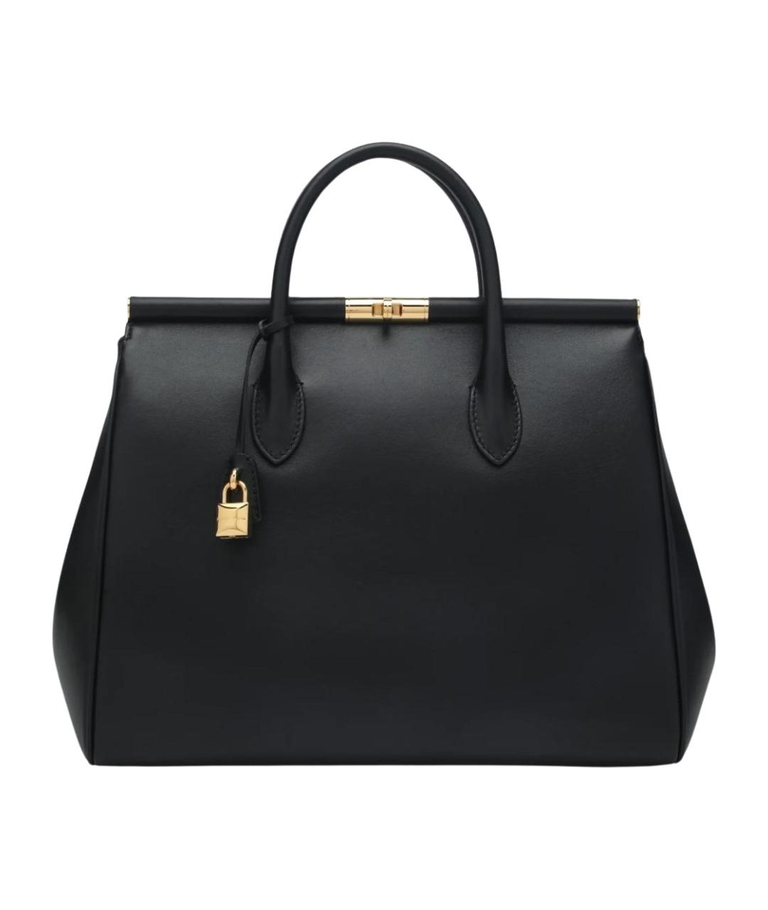 DOLCE&GABBANA Черная кожаная сумка тоут, фото 1