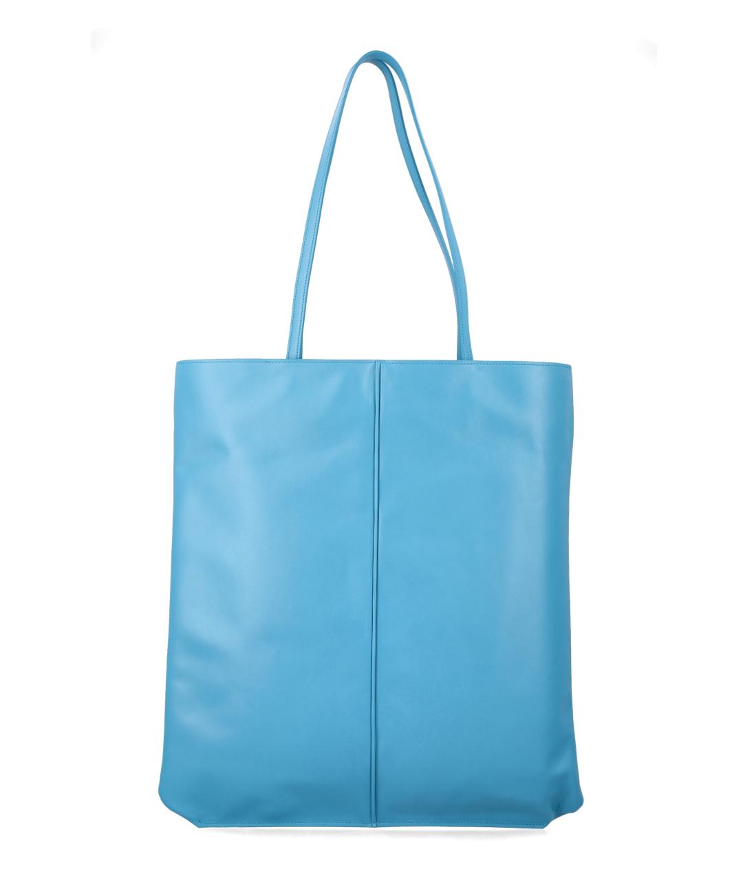 JIL SANDER Синяя кожаная сумка тоут, фото 3