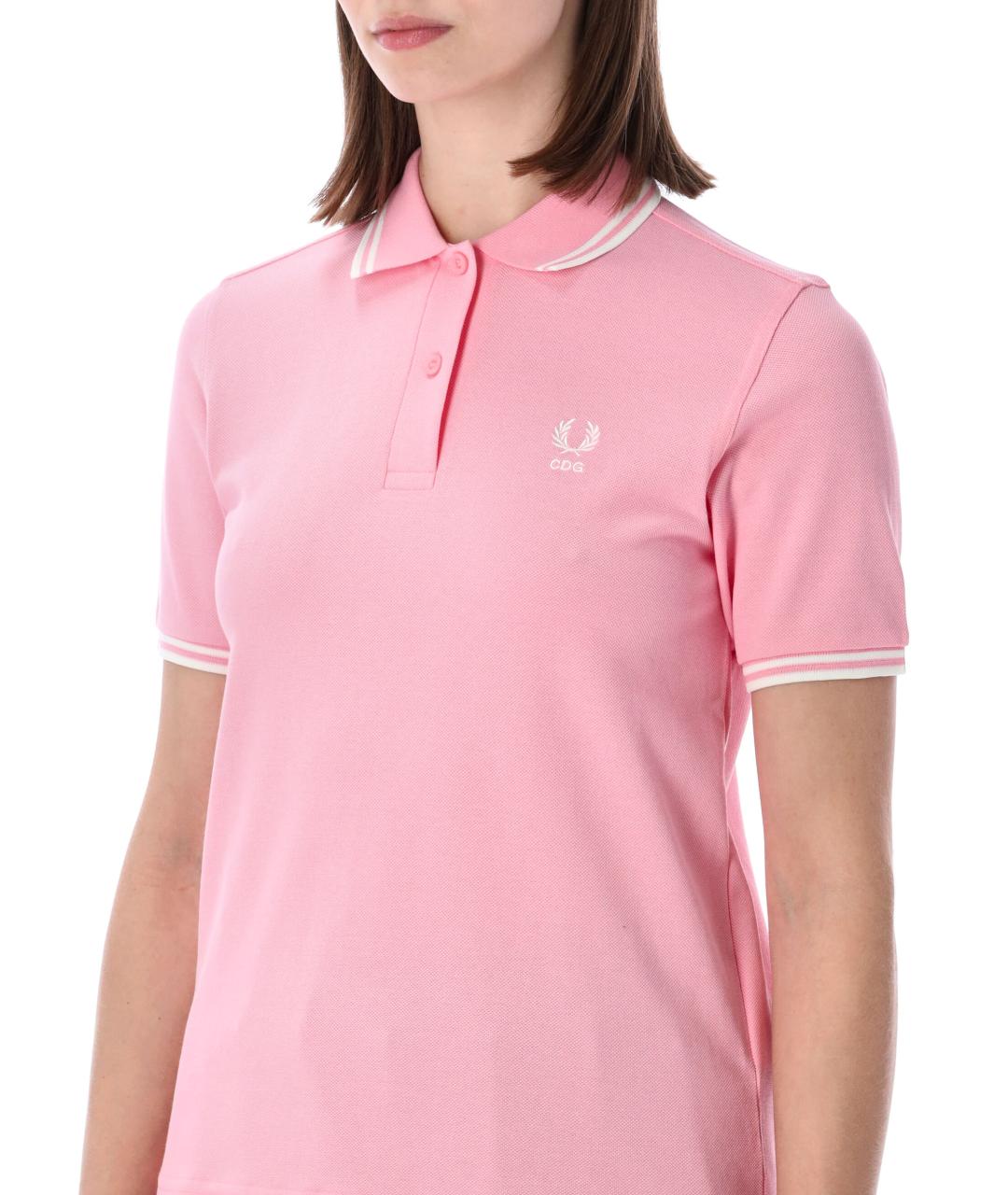 COMME DES GARÇONS Розовая хлопковая футболка, фото 3