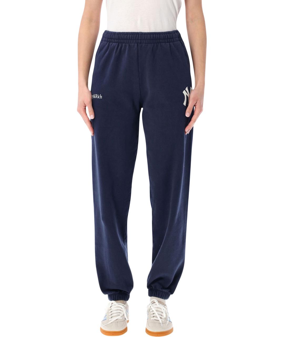 SPORTY AND RICH Синие хлопковые спортивные брюки и шорты, фото 1