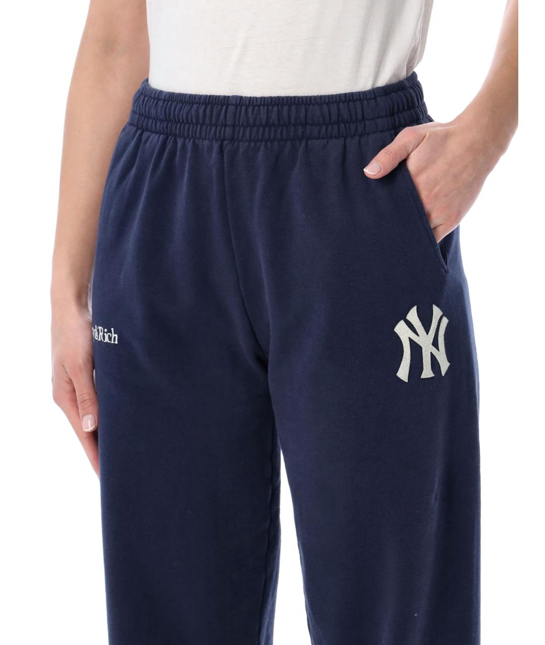 SPORTY AND RICH Синие хлопковые спортивные брюки и шорты, фото 3