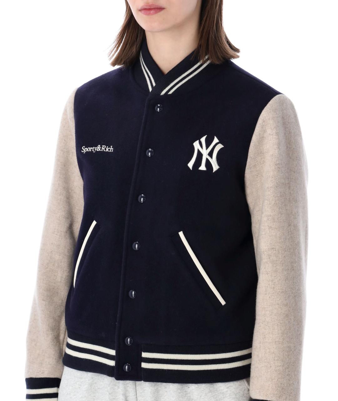 SPORTY AND RICH Темно-синяя шерстяная куртка, фото 3