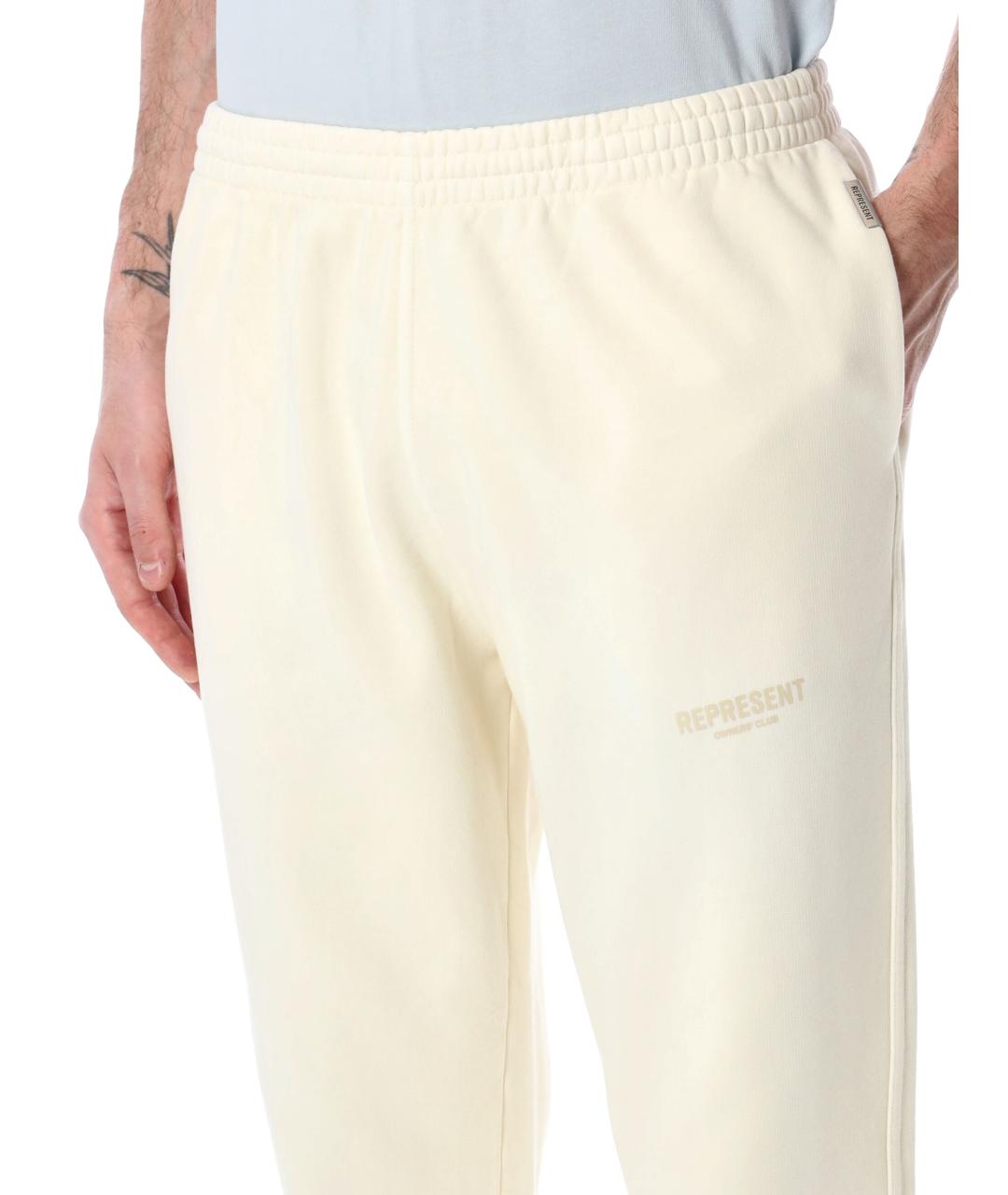 REPRESENT Белые хлопковые повседневные брюки, фото 3