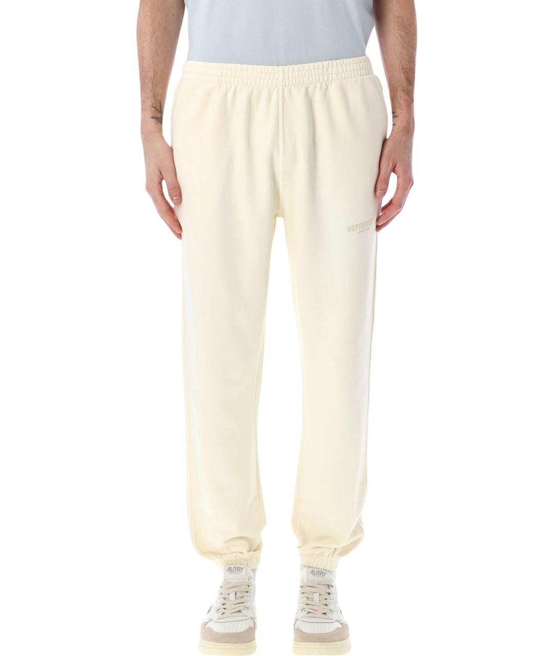 REPRESENT Белые хлопковые повседневные брюки, фото 1