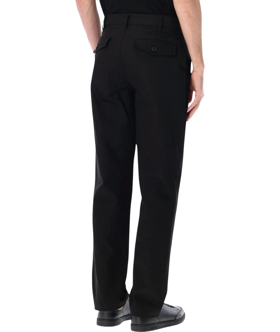 BURBERRY Черные хлопковые повседневные брюки, фото 2