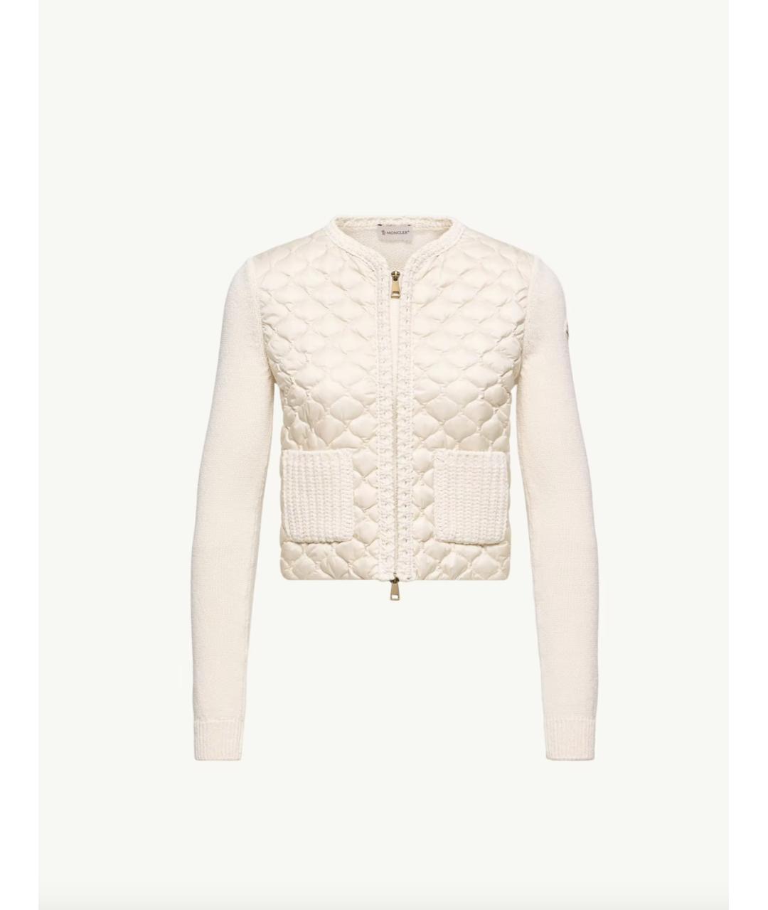 MONCLER Белый полиамидовый кардиган, фото 5