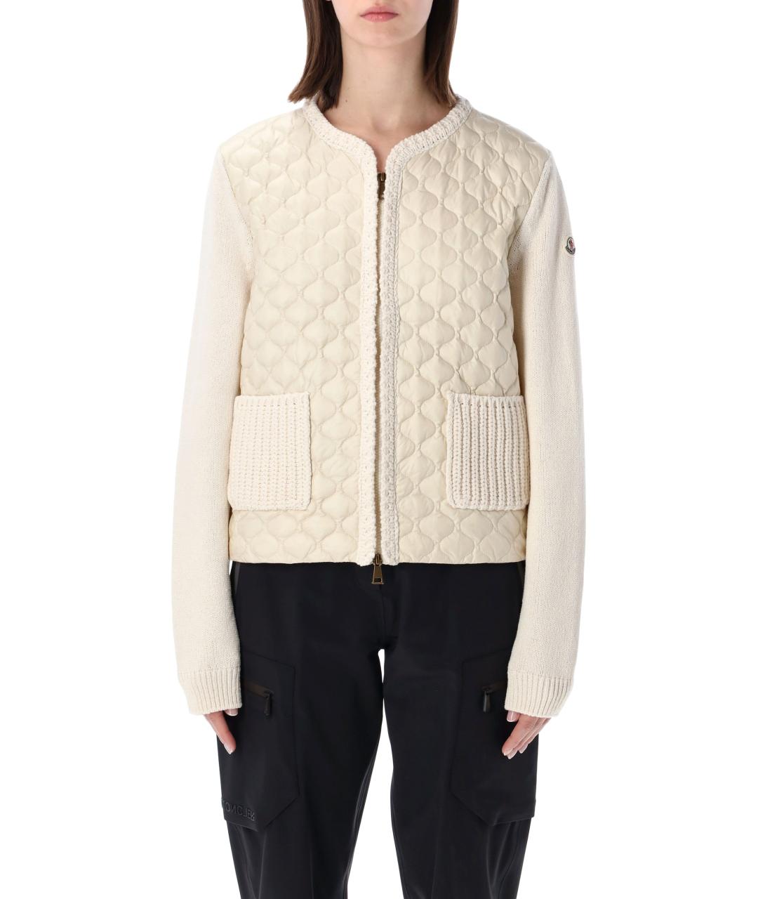 MONCLER Белый полиамидовый кардиган, фото 2