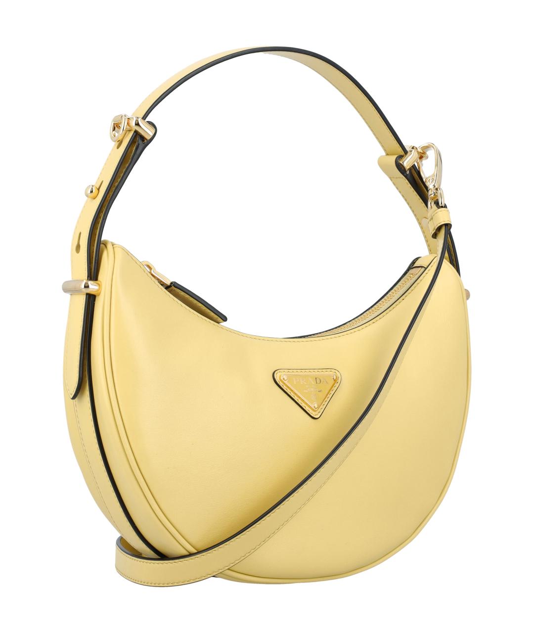 PRADA Желтая кожаная сумка через плечо, фото 2