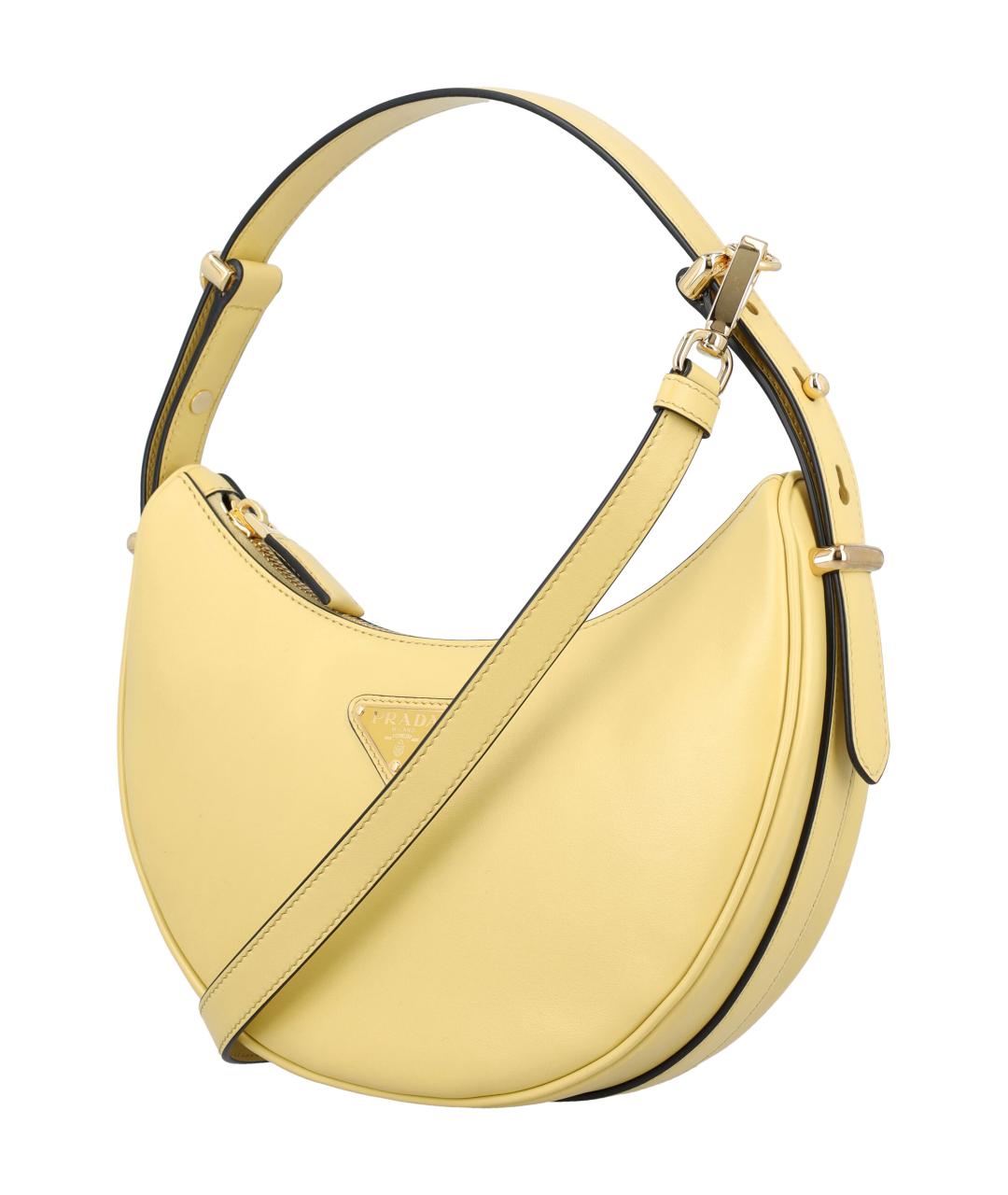 PRADA Желтая кожаная сумка через плечо, фото 3