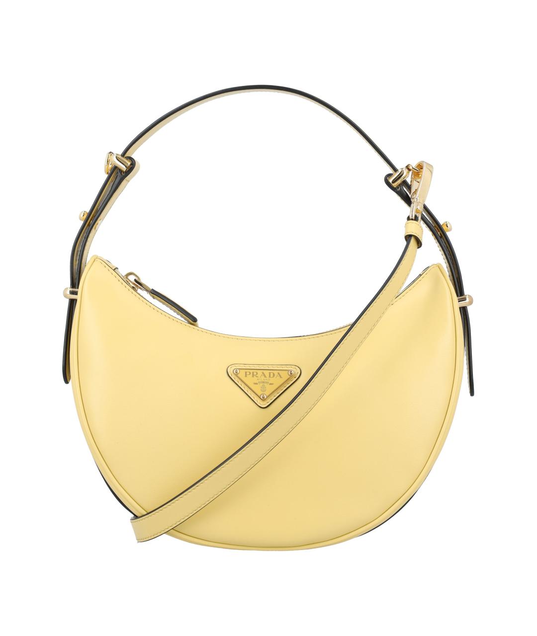 PRADA Желтая кожаная сумка через плечо, фото 1
