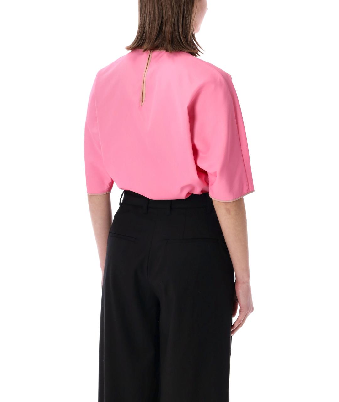 FENDI Розовая вискозная футболка, фото 2