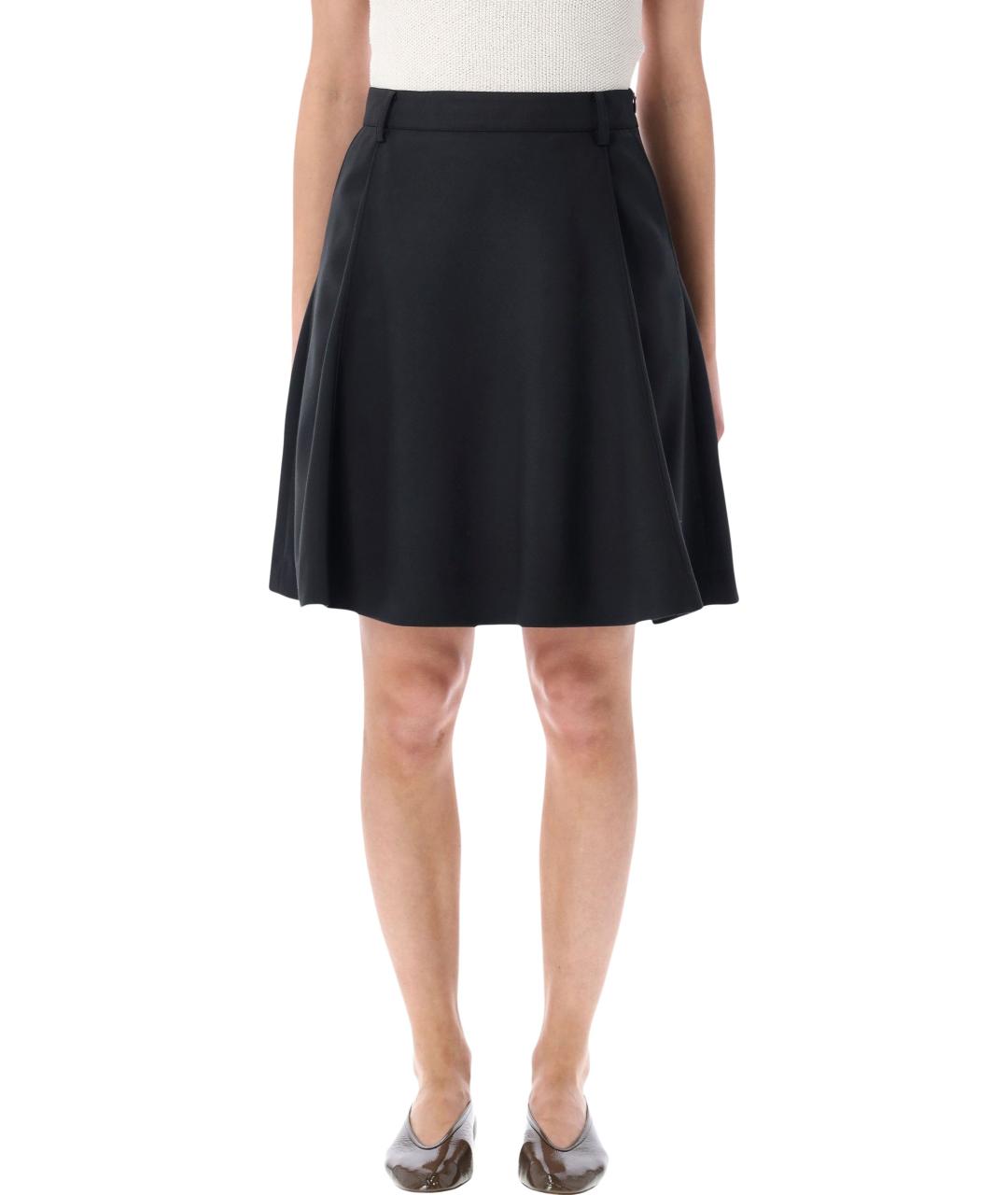 LOW CLASSIC Черная шерстяная юбка миди, фото 1