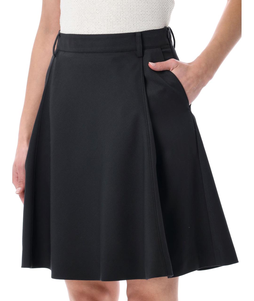 LOW CLASSIC Черная шерстяная юбка миди, фото 3