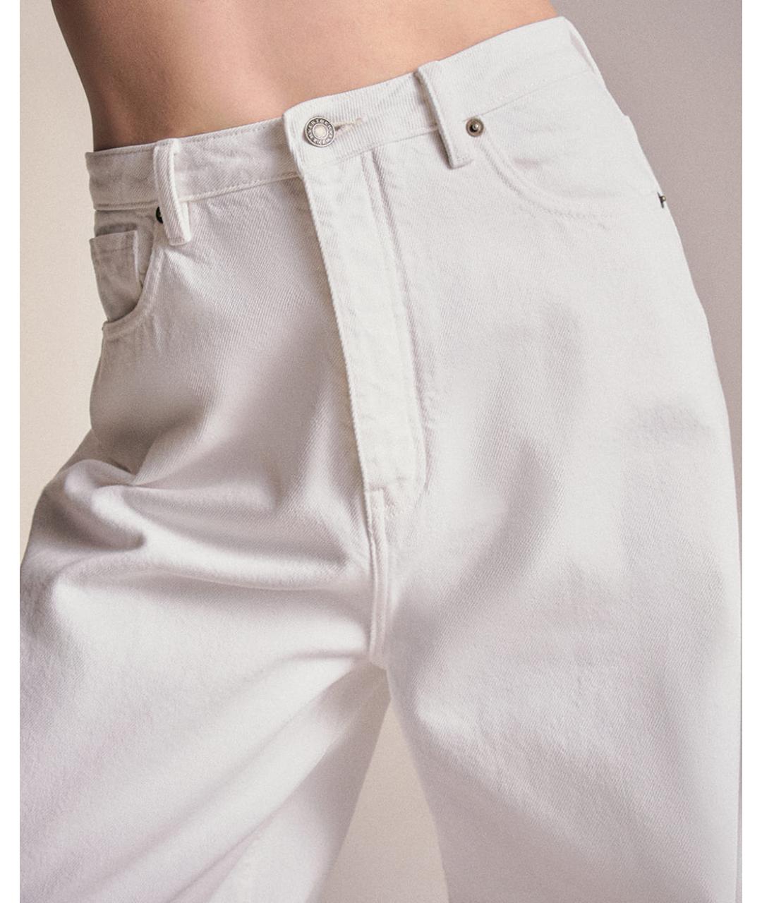 PERVERT Белые хлопковые прямые джинсы, фото 5