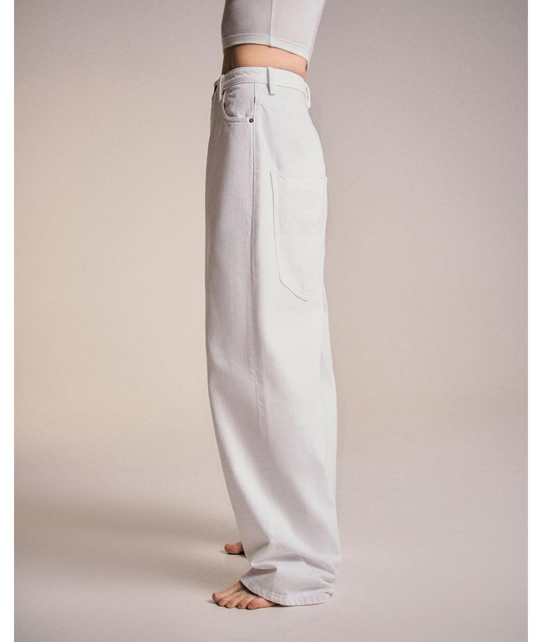 PERVERT Белые хлопковые прямые джинсы, фото 4