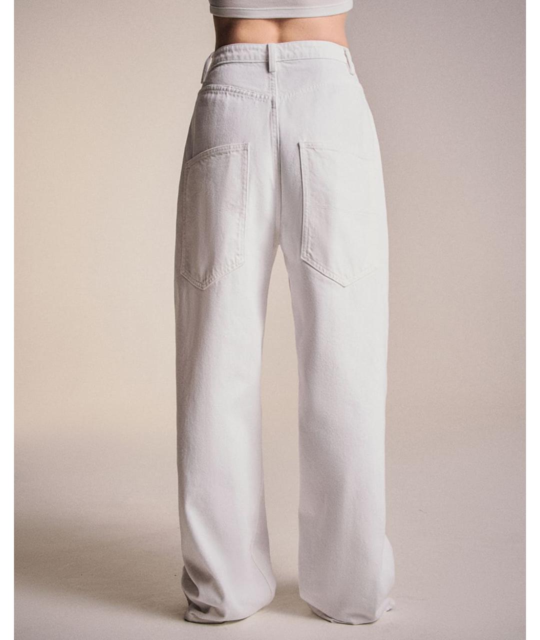 PERVERT Белые хлопковые прямые джинсы, фото 6