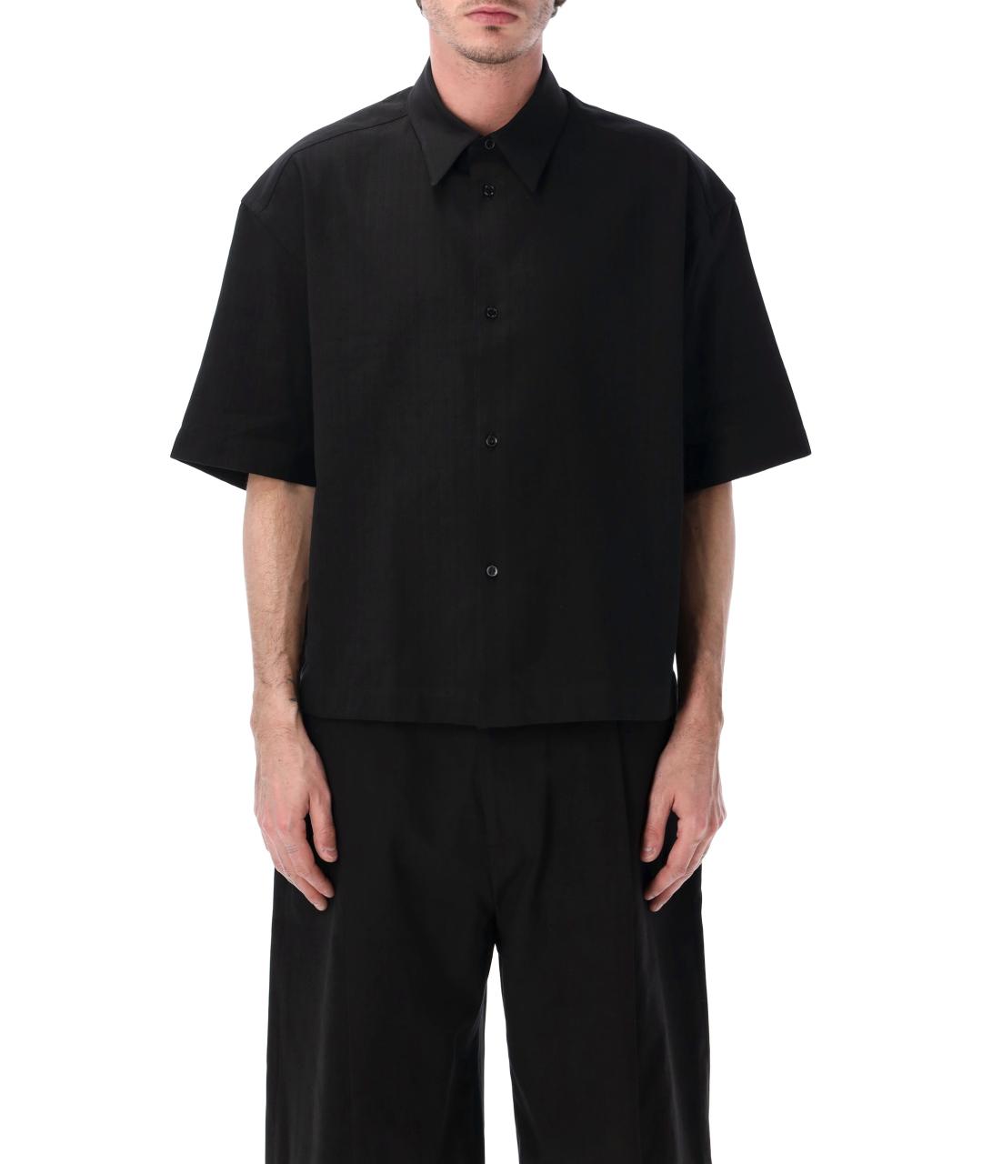 STUDIO NICHOLSON Черная хлопковая кэжуал рубашка, фото 1