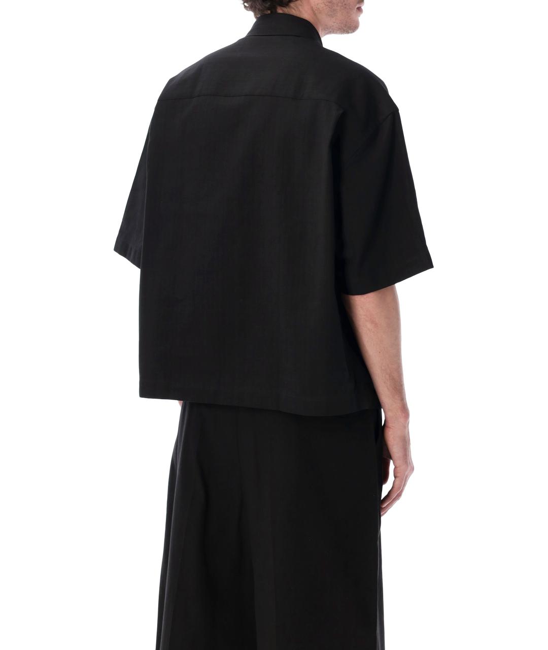 STUDIO NICHOLSON Черная хлопковая кэжуал рубашка, фото 2