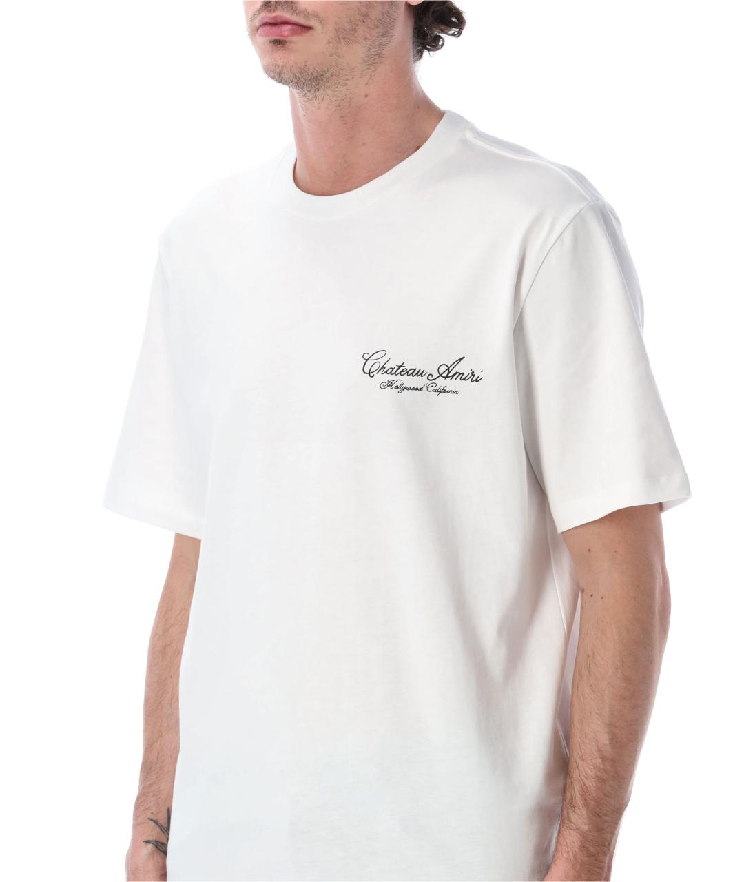 AMIRI Белая хлопковая футболка, фото 3
