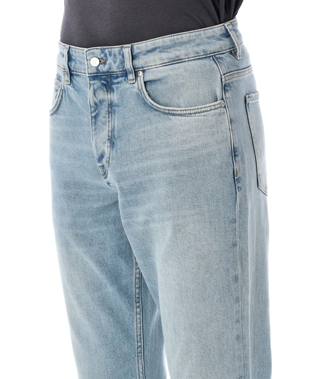 REPRESENT Синие хлопковые прямые джинсы, фото 3